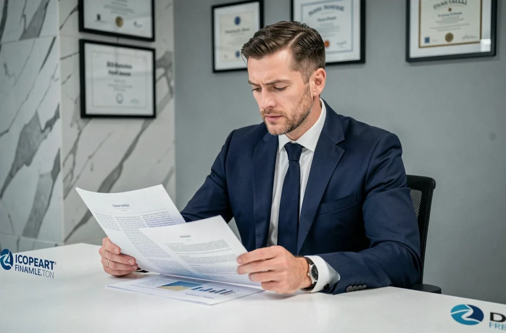 Conseiller de Patrimoine SA en consultation dans un bureau professionnel moderne